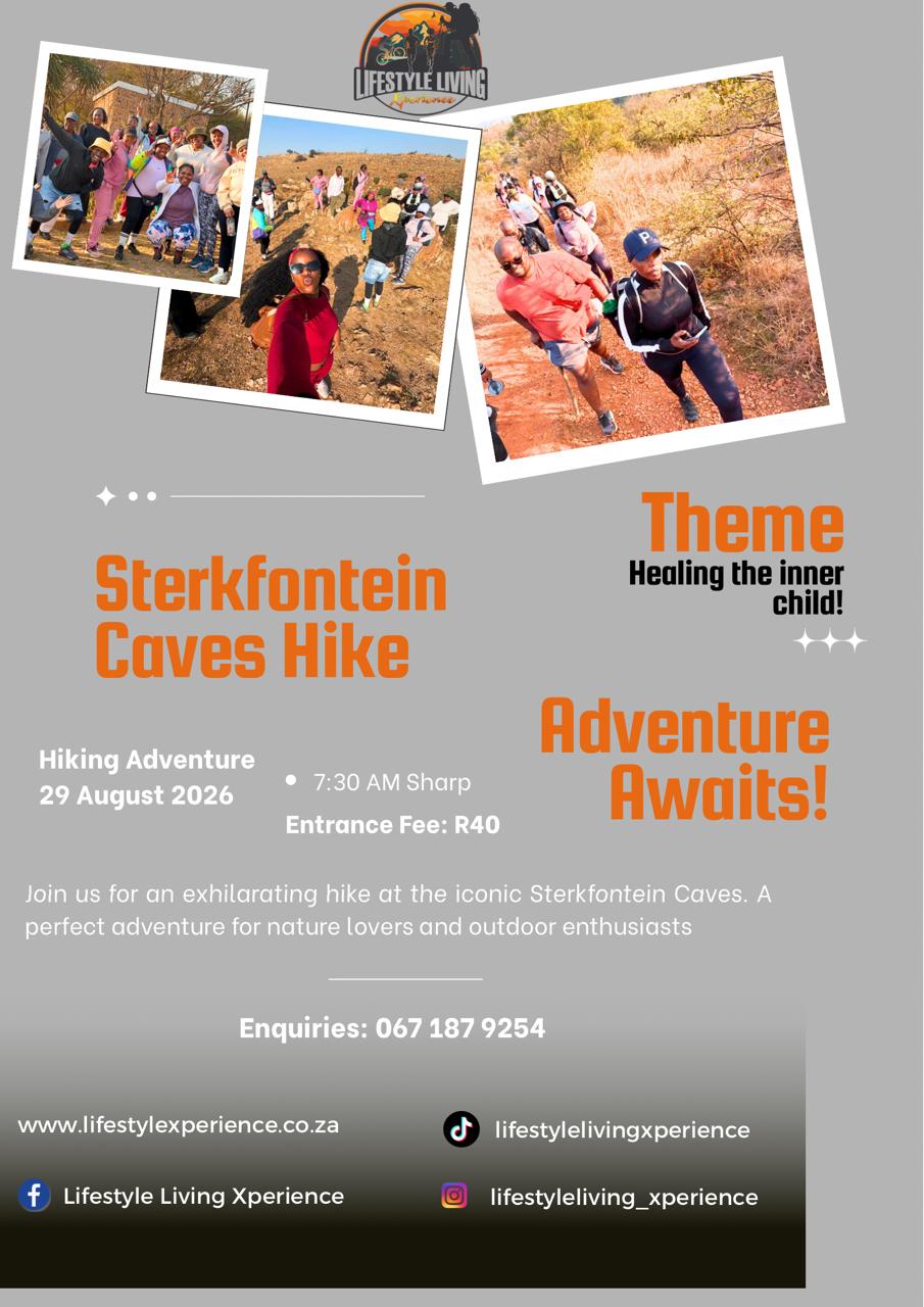 LLX Sterkfontein Caves Hike on 29 August 2026 flyer